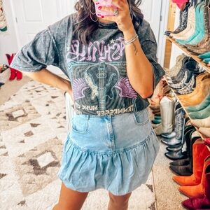 Light Blue Denim Skirt mini peplum skirt brand new only worn for pics